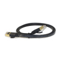 Plugue RJ45 chapeado ouro Cabo de remendo liso SSTP Cat7